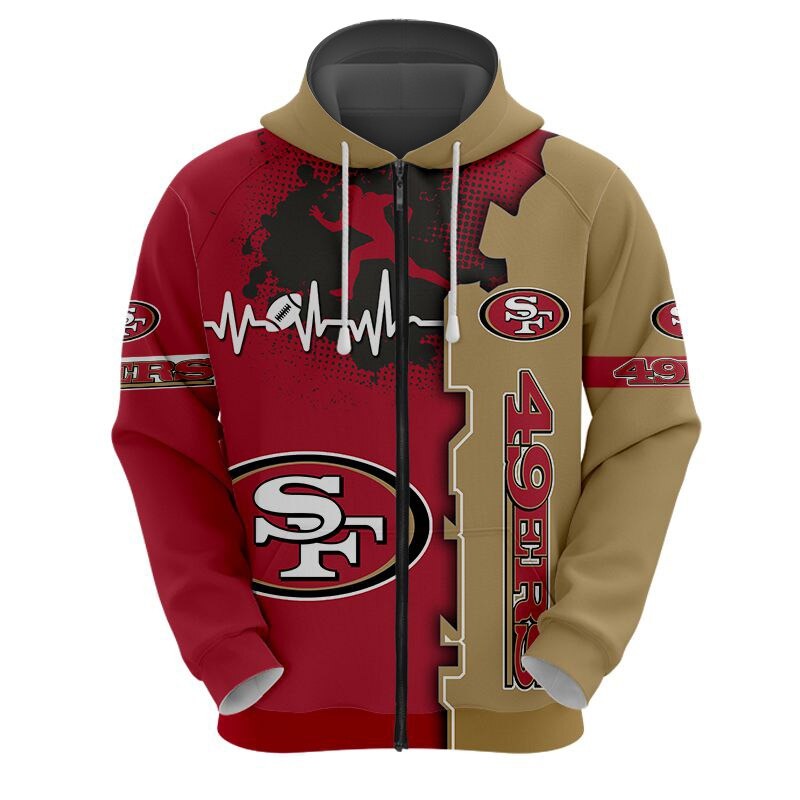 San Francisco 49Ers 3D Skull Hoodie Pullover And Zip Hoodie For Fans