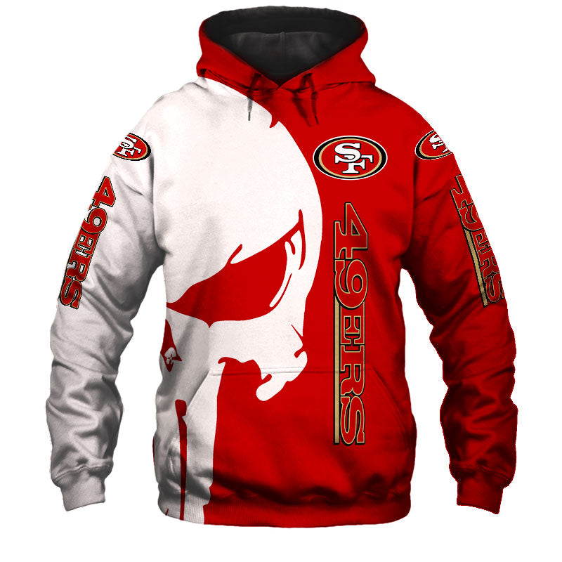 San Francisco 49Ers 3D Skull Printed Hoodie Perfect For Bold Fans