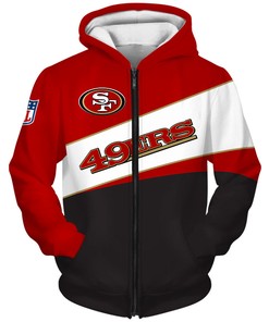 San Francisco 49Ers 3D Zip Hoodie Perfect Gift For Fans