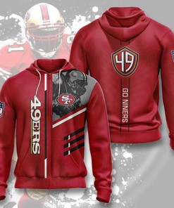San Francisco 49Ers All Over Print 3D Sport Hoodie - Full Size