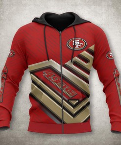 San Francisco 49Ers All Over Print Zip Up Hoodie 3D No 1 Gifts For Fans