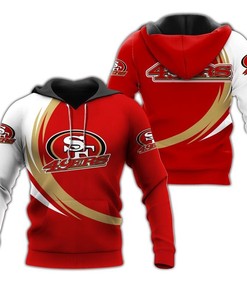 San Francisco 49Ers Curve Graphic All Over Print Hoodie - Gifts For Fans