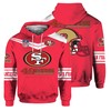 San Francisco 49Ers Cute Long Sleeve All Over Print Zip Up Hoodie For Fans