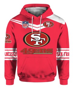 San Francisco 49Ers Cute Long Sleeve All Over Print Zip Up Hoodie For Fans