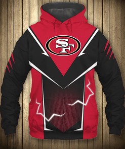 San Francisco 49Ers Lightning Graphic All Over Print Hoodie Gifts For Fans
