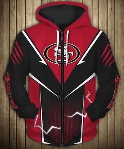 San Francisco 49Ers Lightning Graphic All Over Print Hoodie Gifts For Fans