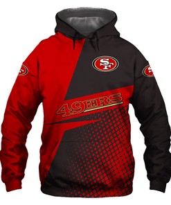 San Francisco 49Ers Long Sleeve All Over Print Zip Up Hoodie - Fans