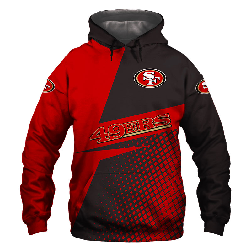 San Francisco 49Ers Long Sleeve All Over Print Zip Up Hoodie - Fans