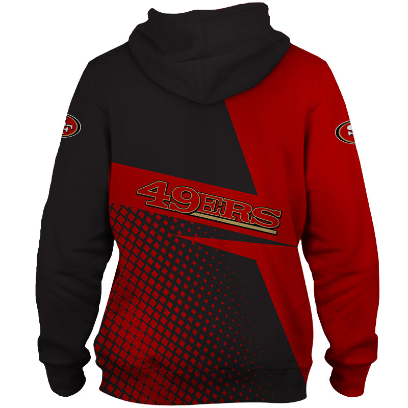 San Francisco 49Ers Long Sleeve All Over Print Zip Up Hoodie - Fans