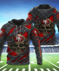 San Francisco 49Ers Skull 3D Hoodie - Perfect Gift For Fans