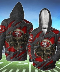 San Francisco 49Ers Skull 3D Hoodie - Perfect Gift For Fans