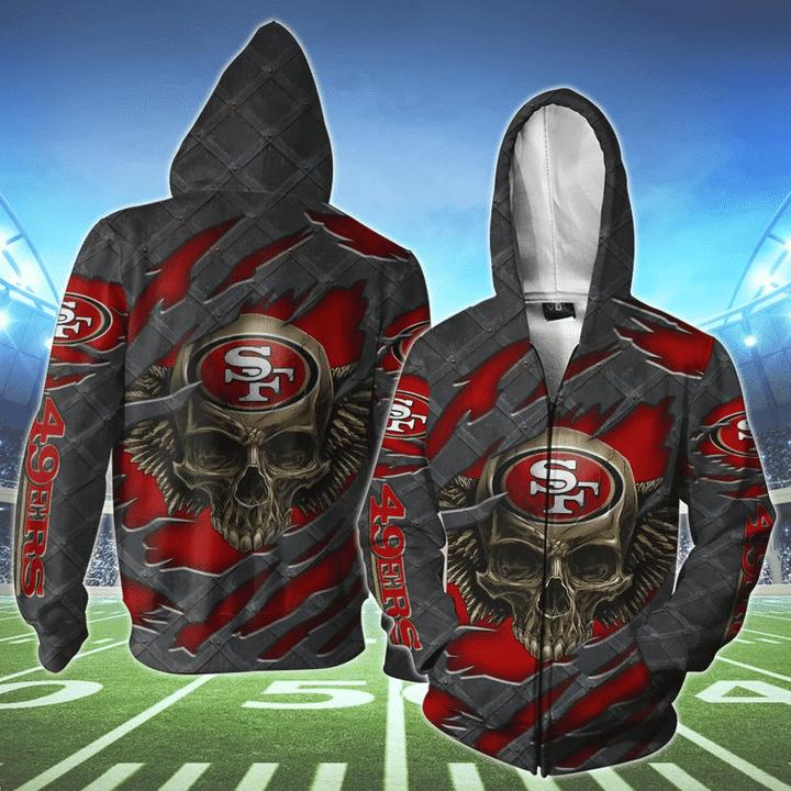 San Francisco 49Ers Skull 3D Hoodie - Perfect Gift For Fans