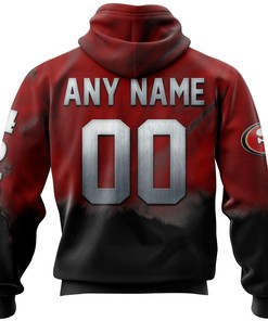 San Francisco 49Ers Skull Hoodie All Over Print Custom Name & Number - Gifts For Fans