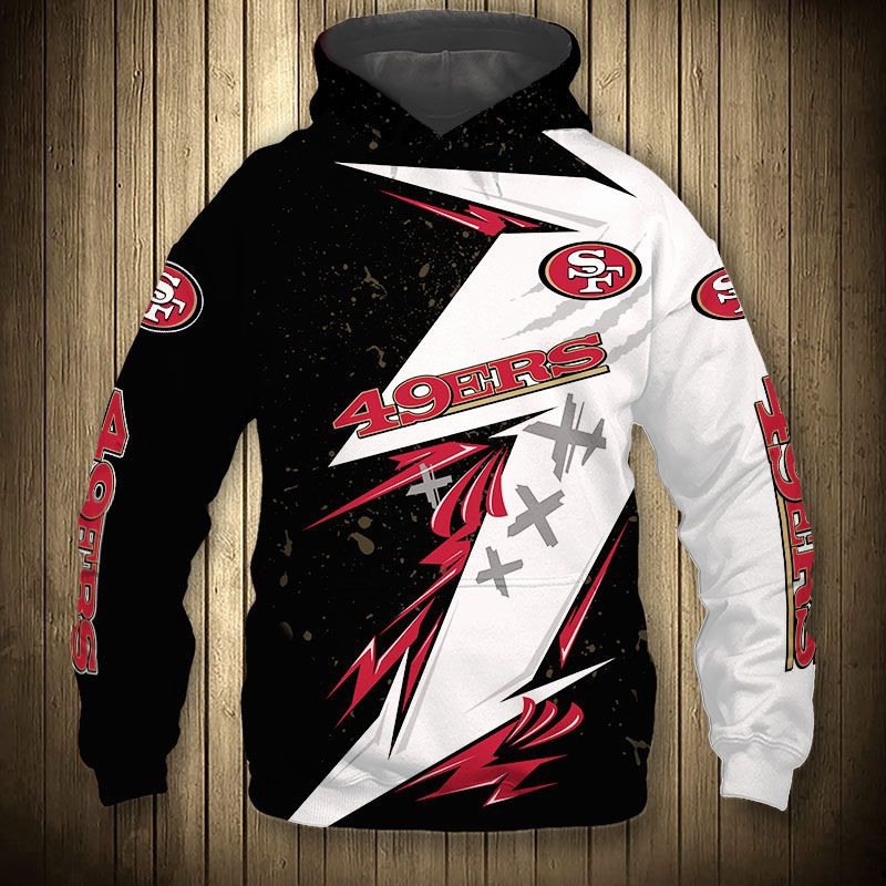 San Francisco 49Ers Thunder Graphic All Over Print Hoodie Gifts For Fans