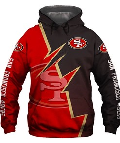 San Francisco 49Ers Zigzag Graphic All Over Print Zip Hoodie Gifts For Fans