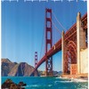 San Francisco Golden Gate Bridge Travel Shower Curtain, Cloth Fabric Bathroom Decor with Marshall Beach Shore