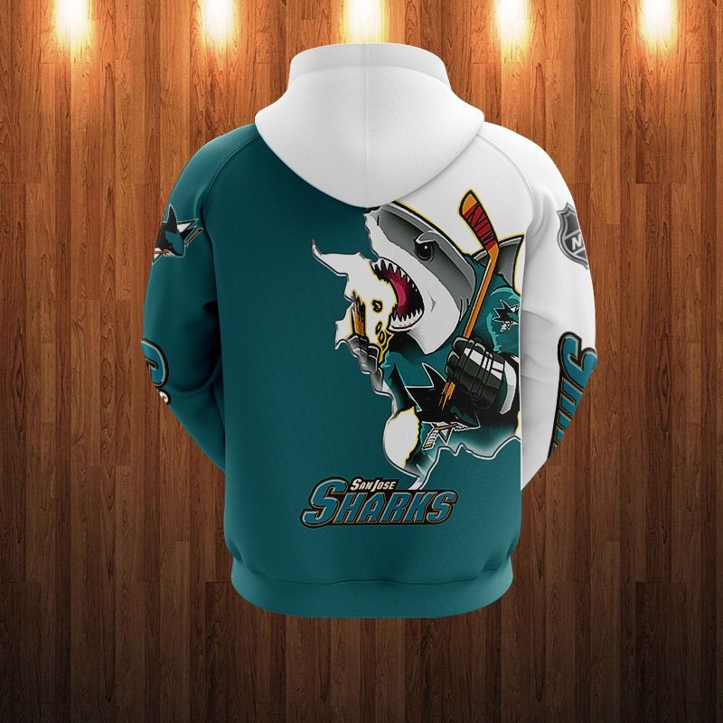 San Jose Sharks 3D Cartoon Graphic 3D All Over Print Zip Hoodie - Gifts For Fan