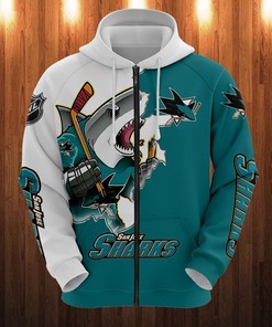 San Jose Sharks 3D Cartoon Graphic 3D All Over Print Zip Hoodie - Gifts For Fan