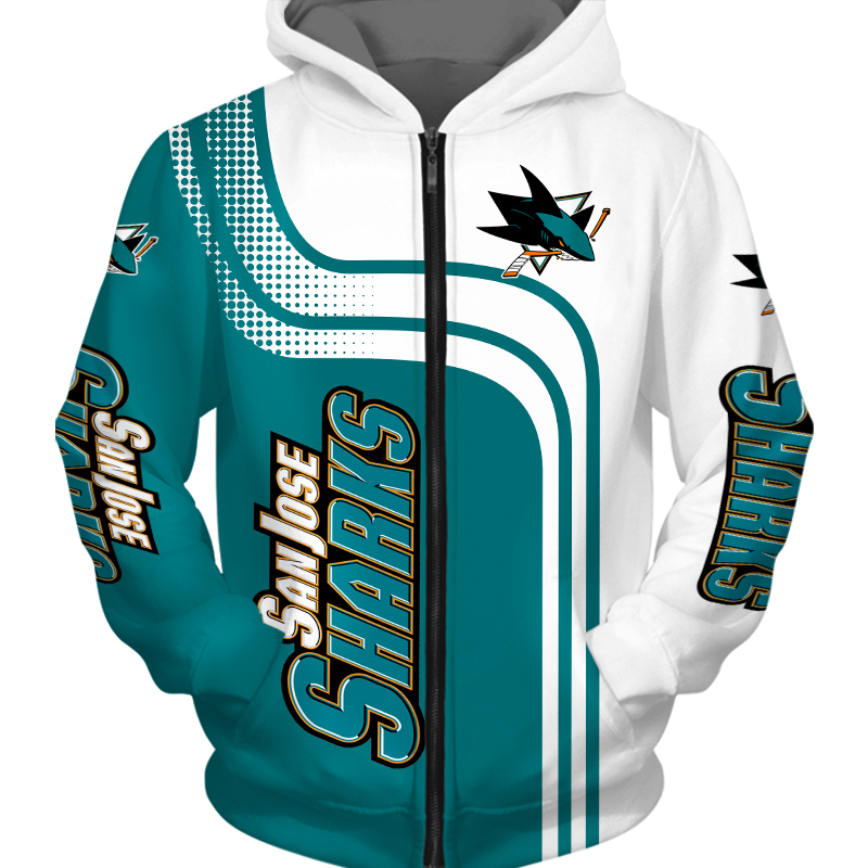 San Jose Sharks All Over Print Hoodie - Zip Hoodie Pullover Gift For Fans