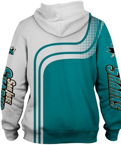 San Jose Sharks All Over Print Hoodie - Zip Hoodie Pullover Gift For Fans