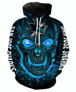 San Jose Sharks Halloween Hoodie - 3D Skulls Pullover Nhl All Over Print