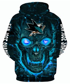 San Jose Sharks Halloween Hoodie - 3D Skulls Pullover Nhl All Over Print
