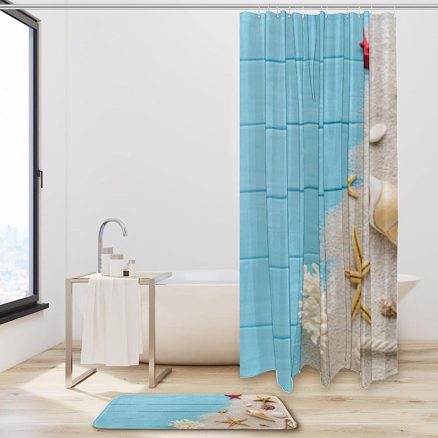 Sand Seashells, Beautiful Waterproof Bathroom Shower Curtain