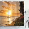 Sands Beach Sunset Print Shower Curtain for a Laid-back Bathroom