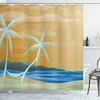 Sandy Beach Relax Print Shower Curtain for a Sandy Bathroom
