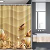 Sandy Beach Starfish Seashells Stall Shower Curtain