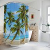 Sandy Beach Sunset Shower Curtain For A Serene Bathroom Atmosphere