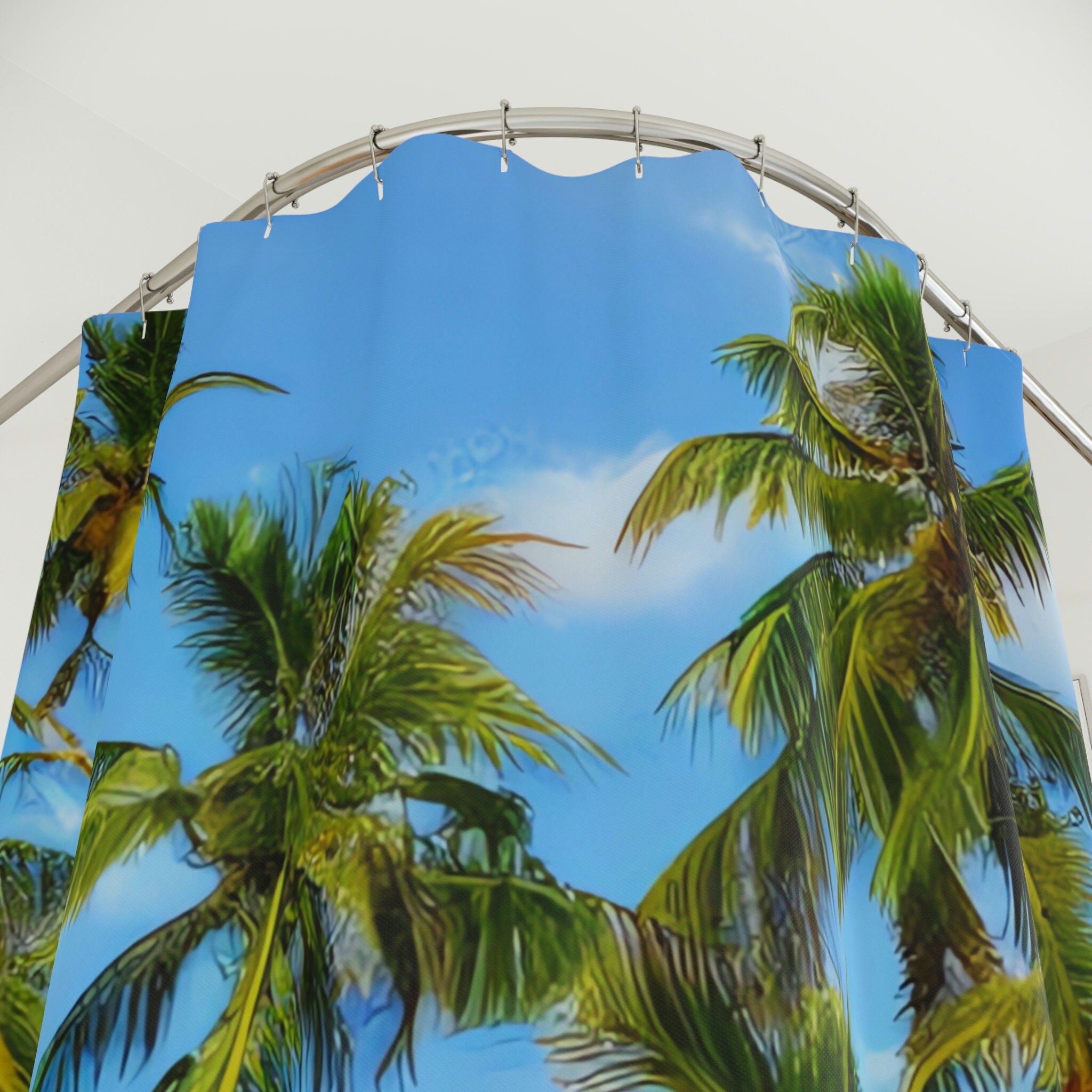 Sandy Beach Sunset Shower Curtain For A Serene Bathroom Atmosphere - Image 3