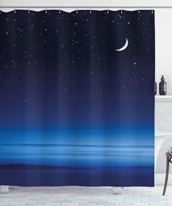 Santa Barbara Moon Stars Night Shower Curtain for a Charming Bathroom