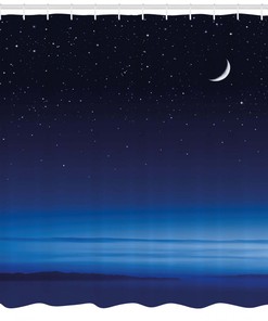 Santa Barbara Moon Stars Night Shower Curtain for a Charming Bathroom