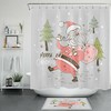Santa Claus Christmas Tree Snowflake Funny Shower Curtain Bathroom Accessory