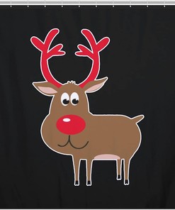 Santa Claus Deer Shower Curtain- Enjoy the Holiday Spirit in Your Bathroom