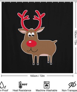 Santa Claus Deer Shower Curtain- Enjoy the Holiday Spirit in Your Bathroom