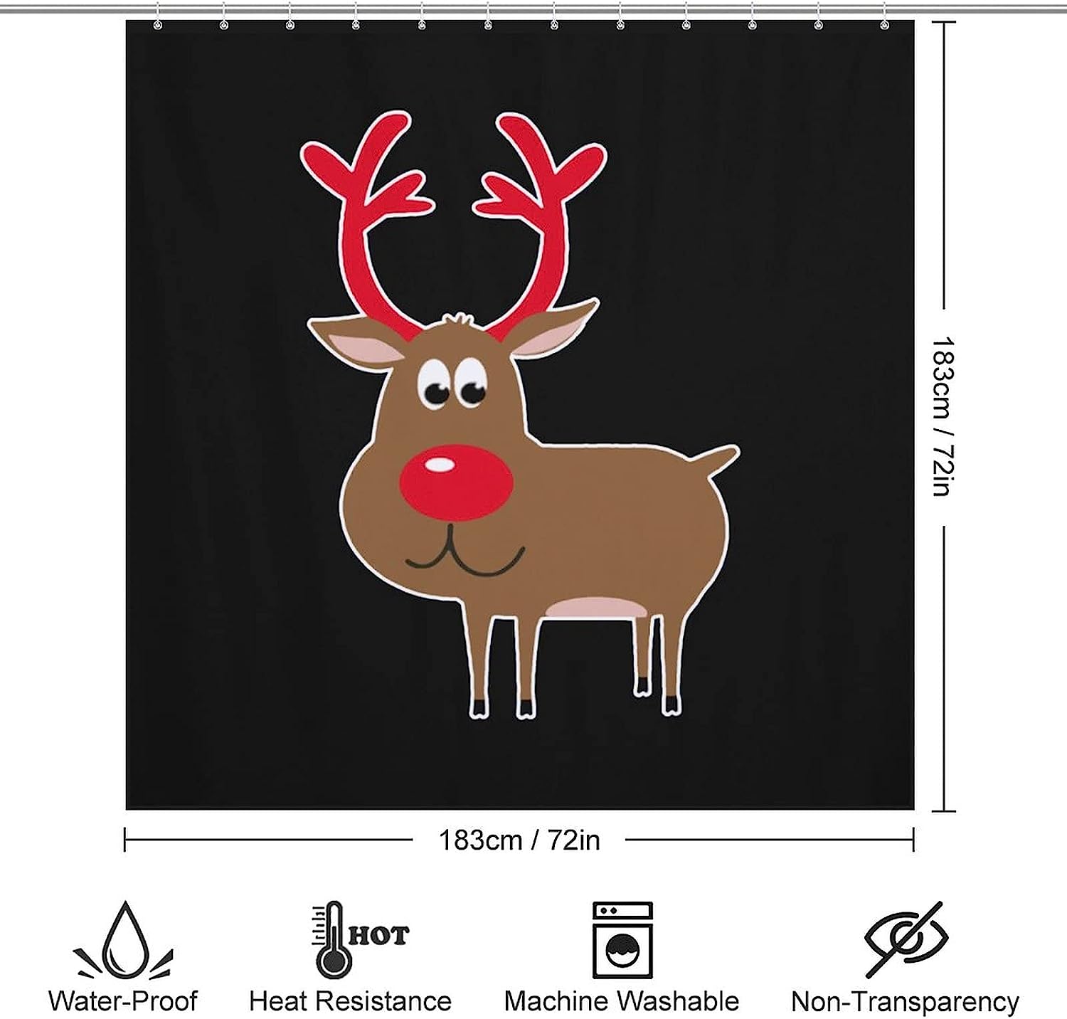 Santa Claus Deer Shower Curtain- Enjoy the Holiday Spirit in Your Bathroom