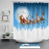 Santa Claus Elk Sleigh Christmas Shower Curtain for Festive Bathroom Decor
