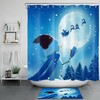 Santa Claus Elk Sleigh Shower Curtain with Snowman Bathroom Accessory- Add Some Holiday Cheer to Your Bathroom