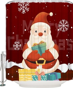 Santa Claus Gift Shower Curtain To Add Cheer To Your Christmas Decor