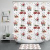 Santa Claus, Snowflake, And Truck Print Shower Curtain For Bathroom Accessories