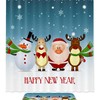 Santa Claus Snowman Deer Vintage Bathroom Shower Curtain - Perfect For Christmas Time