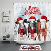 Santa Cow Snow Forest Shower Curtain For A Rustic Christmas Decor