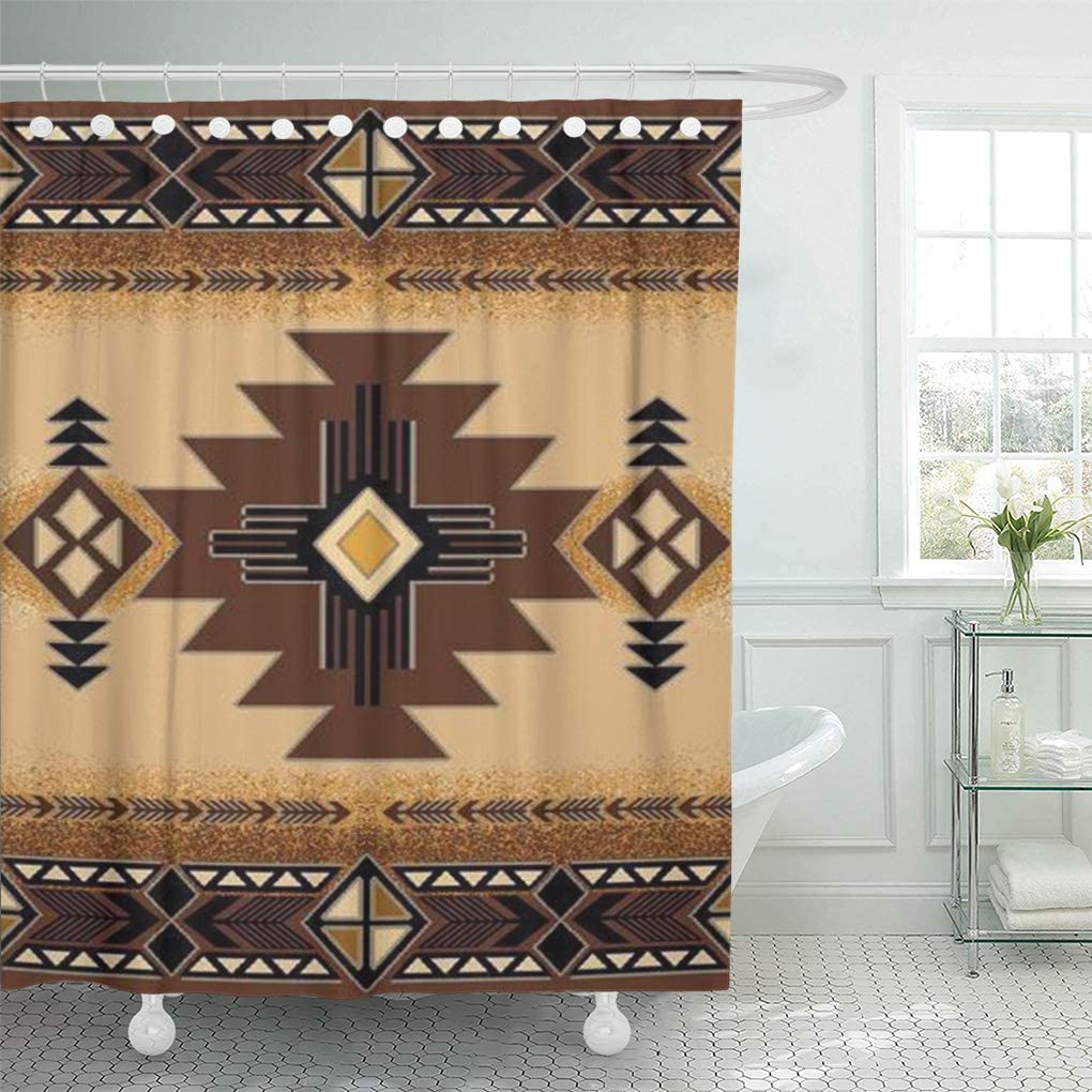 Santa Fe Creams South Western Restroom Shower Curtain Waterproof Washable