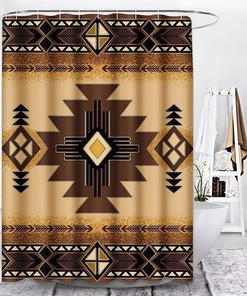 Santa Fe Creams South Western Restroom Shower Curtain Waterproof Washable
