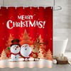 Santa Moose 3D Printing Modern Art Color Waterproof Shower Curtain- Add a Festive Touch to Your Bathroom
