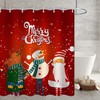 Santa Moose 3D Printing Modern Art Waterproof Shower Curtain, A Perfect Christmas Gift