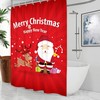 Santa Moose 3D Printing Shower Curtain Modern Art Color, Waterproof Curtain for Bathroom Decor