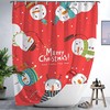 Santa Moose 3D Printing Shower Curtain Modern Art Color Waterproof Durable Washable